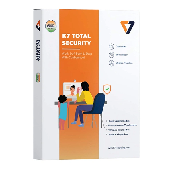 K7 Total Security - 1 PC, 1 Year Key only, No CD